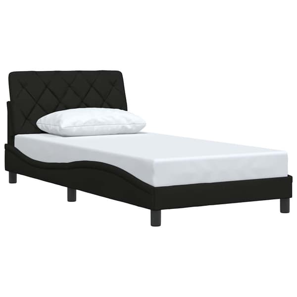 Bed Frame without Mattress Black 100x200 cm Fabric