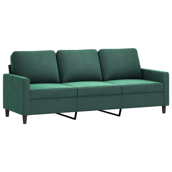 3-sitssoffa mörkgrön 180 cm sammet