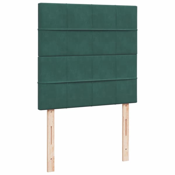Ramsäng med madrass mörkgrön 100x200 cm sammet