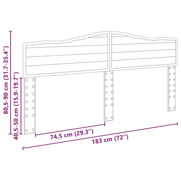 Huvudgavel Vit 90 cm Konstruerat trä