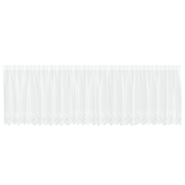 Spetsgardin med gardiner Blommor Vit 120 x 500 cm Polyester