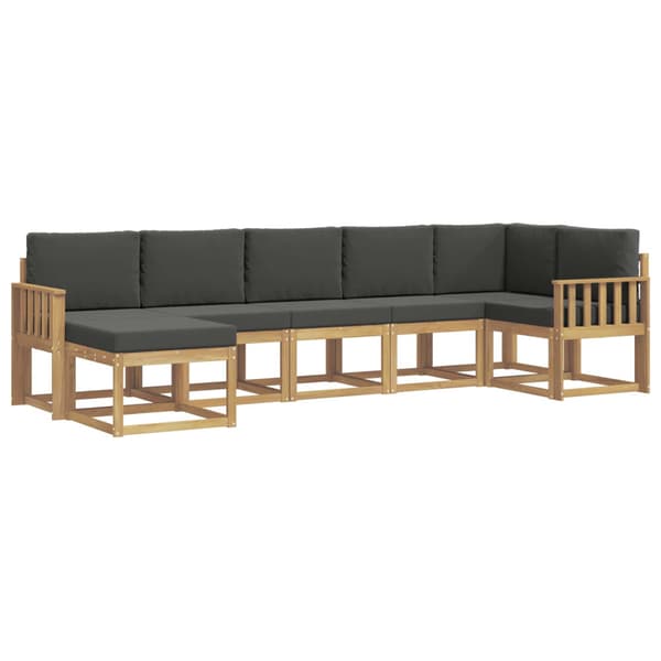 Utomhussoffset med kudde 7 pcs Vit och antracit Polyester