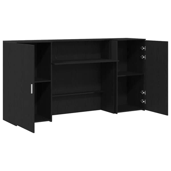 Receptionsdisk svart ek 200x50x103,5 cm konstruerat trä