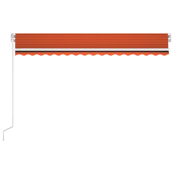 Automatisk markis med vindsensor & LED 450x300 cm orange/brun