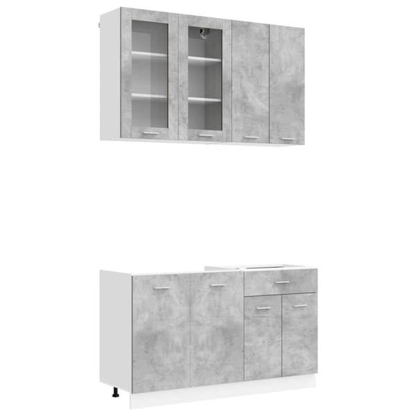 Köksenhet LYON 4 pcs Betonggrå Konstruerat trä