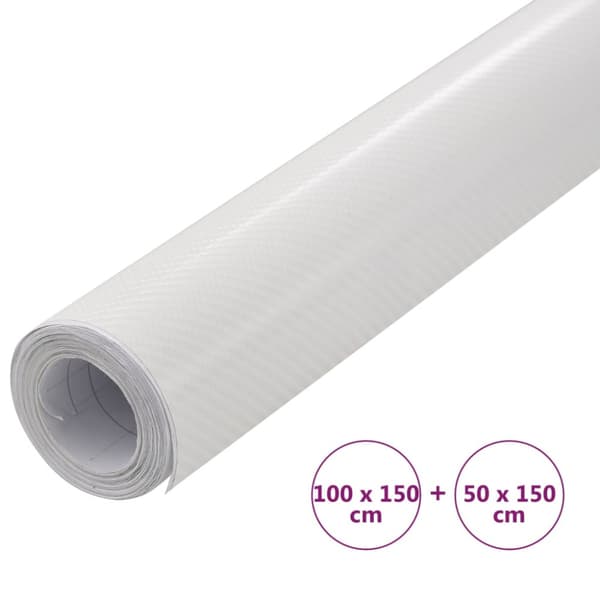 Bilfoliering 2 st 4D vit 100x150 cm+50x150 cm