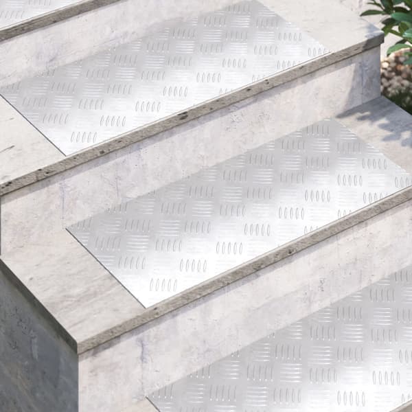 Trappsteg Rektangulär 4 pcs Silver 70 x 30 cm Aluminium