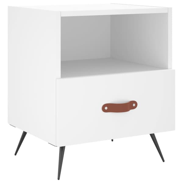 Sängbord 2 st vit 40x35x47,5 cm konstruerat trä