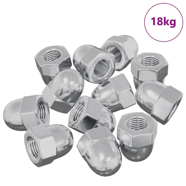 Muttern 9574 pcs Silver M6 x 10 mm Järn