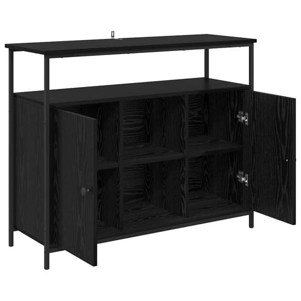 Sideboard Svart Ek 100 x 35 x 80 cm Konstruerat trä