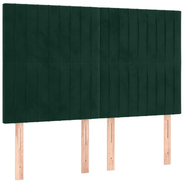 Ramsäng med madrass mörkgrön 140x190 cm sammet