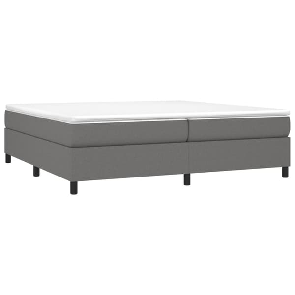 Boxspring-sängram mörkgrå 200x200 cm tyg
