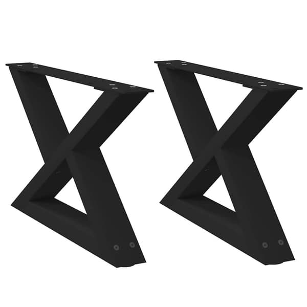 Soffbordsben 2 st svarta 60x(30-31,3) cm stål