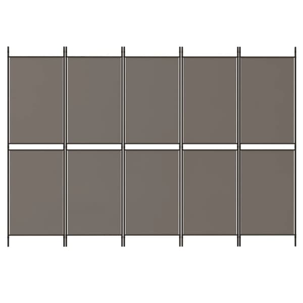 Rumsavdelare 5 paneler antracit 250x200 cm tyg