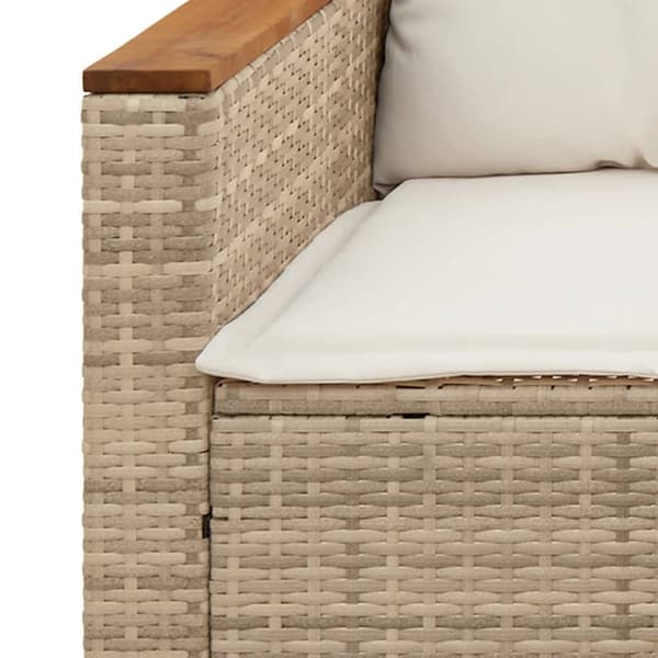 Trädgårdssoffa 3-sits med dynor konstrotting beige