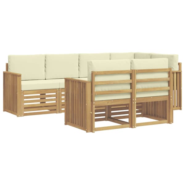 Utomhussoffset 7 pcs Vit och grädde 247 x 128,5 x 73 cm