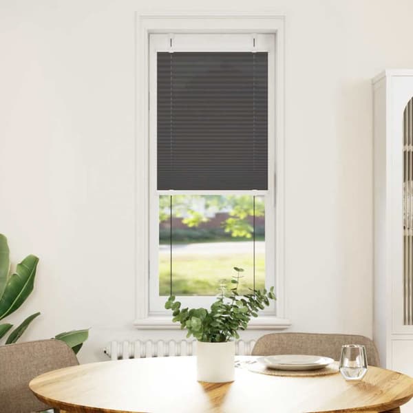 Plisserad persienn svart 45x100cm tyg bredd 44,4cm polyester
