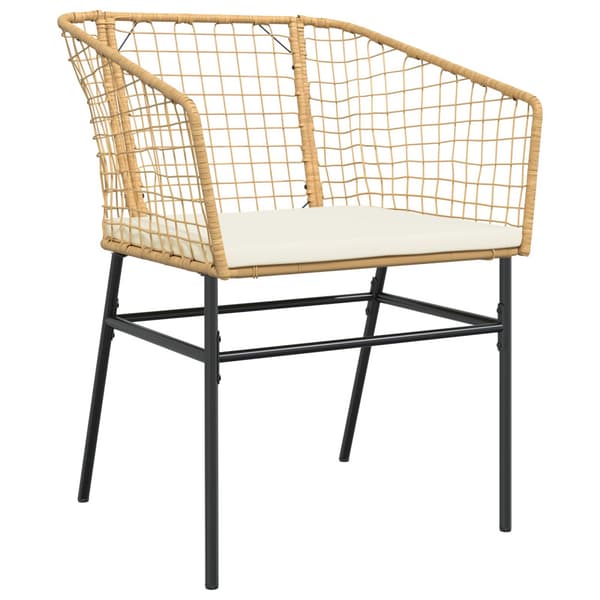 Trädgårdsmöbelset 7 pcs Brun konstrotting