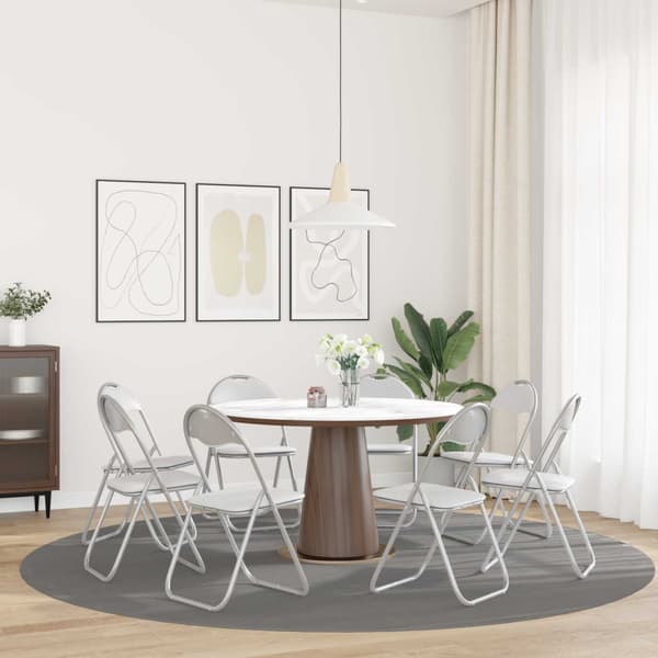 Fällstol 8 pcs Vitt och Grått 48 x 43,5 x 81 cm Konstläder