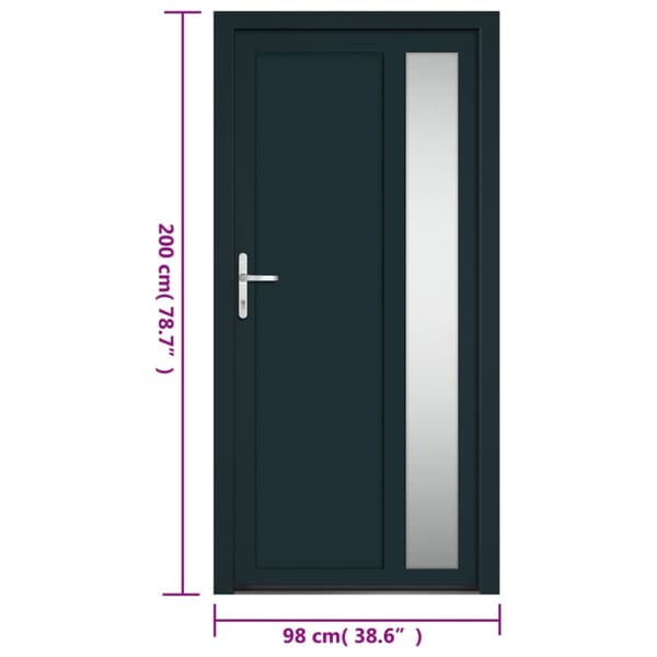 Ytterdörr antracit 98x200 cm PVC