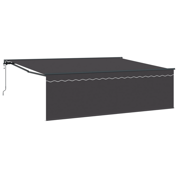 Utfällbar markis Antracit 450 × 350 cm Polyester och aluminium