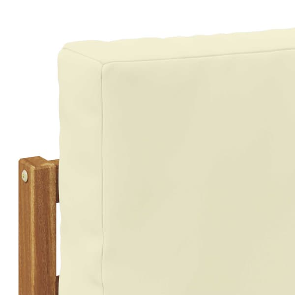 Utomhussoffset med kudde 8 pcs Naturlig och Grädde Polyester
