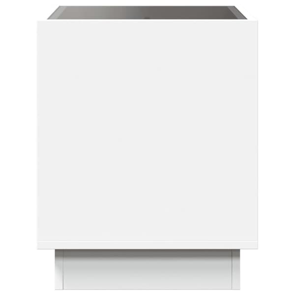 Sängbord med Infinity LEDs vit 50x50x50 cm