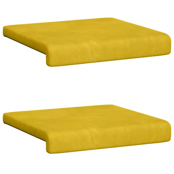 Bänk kudde 2 st Sammet Gul Djup 35 cm