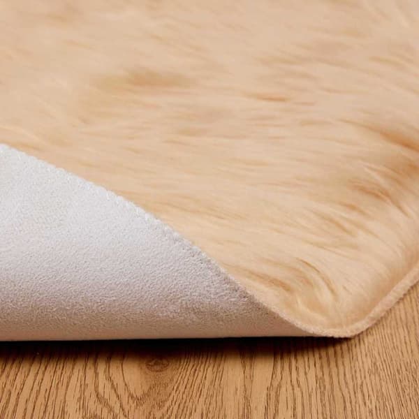 Fuskfäll matta TAFALLA Beige Ø 100 cm Polyester