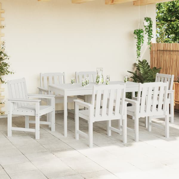 Trädgård Stol 6 pcs Vit 65.5 x 59 x 88 cm polyeten