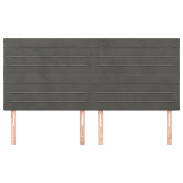 Sänggavel mörkgrå 180x5x118/128 cm sammet