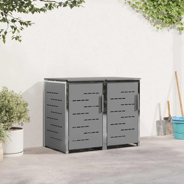 Sopcontainerförvar Grå 138 x 77,5 x 112,5 cm Rostfritt stål