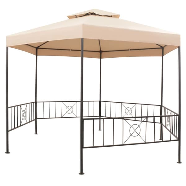 Paviljong hexagonal 323x265 cm beige