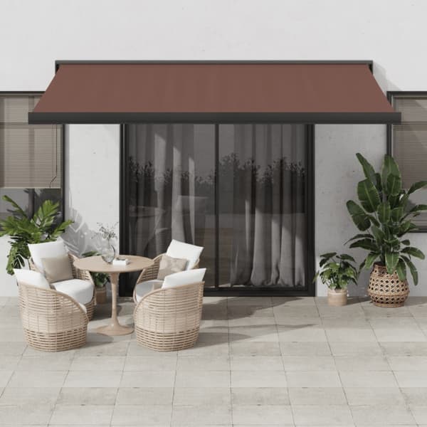 Markis automatiskt infällbar 450x300 cm brun