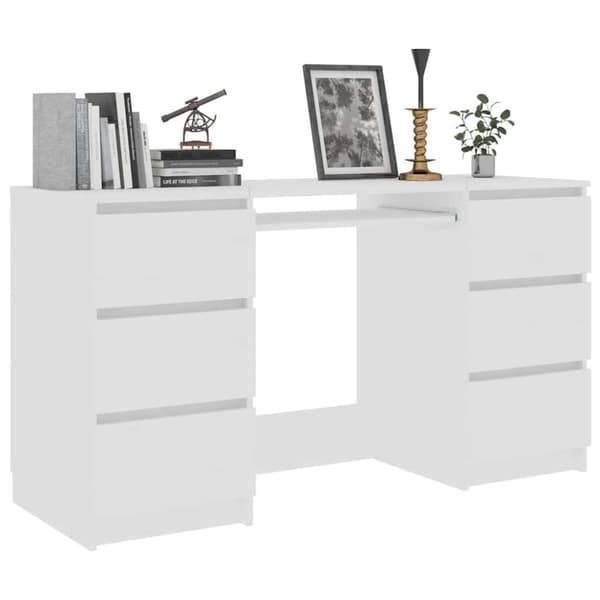 Skrivbord vit 140x50x77 cm konstruerat trä