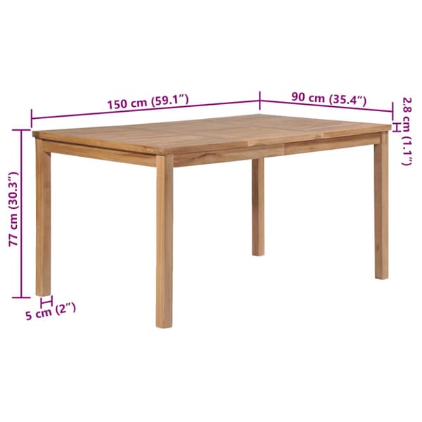 Trädgårdsbord 150x90x77 cm massiv teak