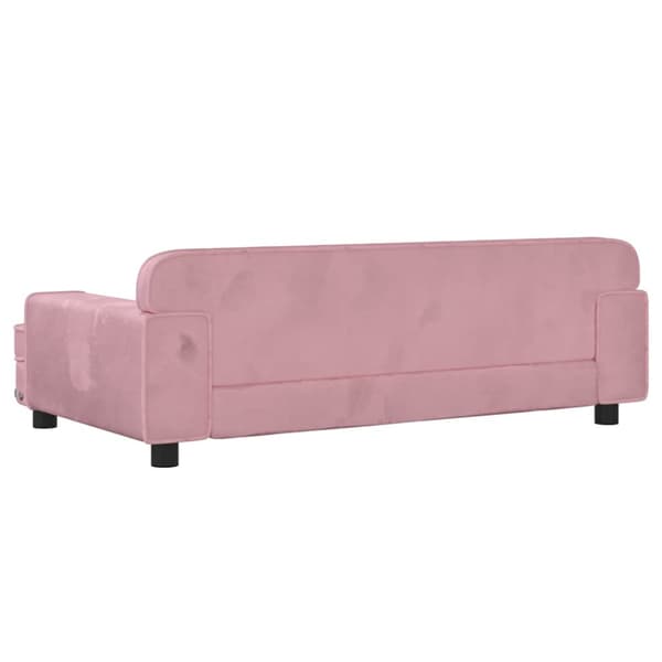 Barnsoffa rosa 90x53x30 cm sammet