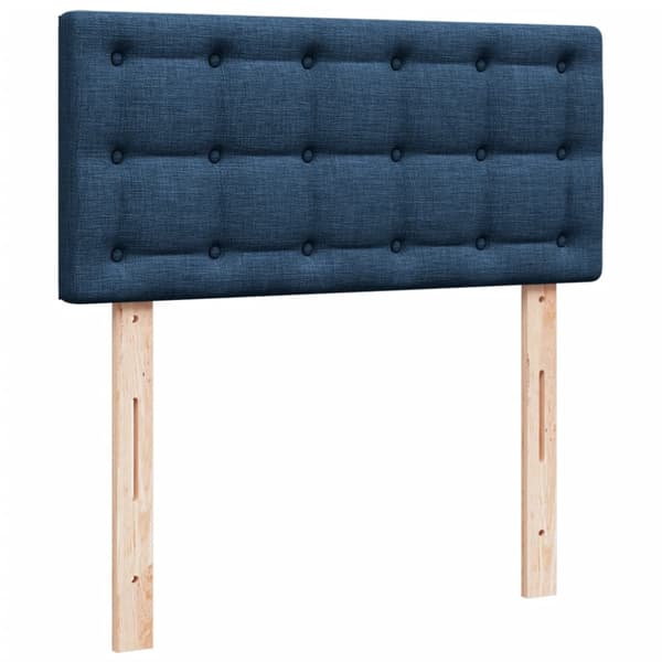 Ramsäng med madrass blå 90x190 cm tyg