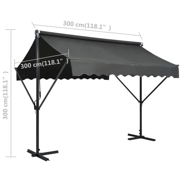 Fristående markis 300x300 cm antracit