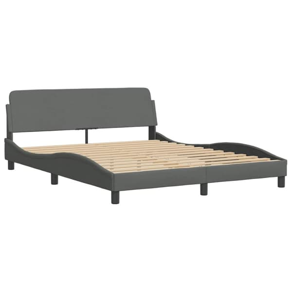 Bed Frame without Mattress Dark Grey 160x200 cm Fabric