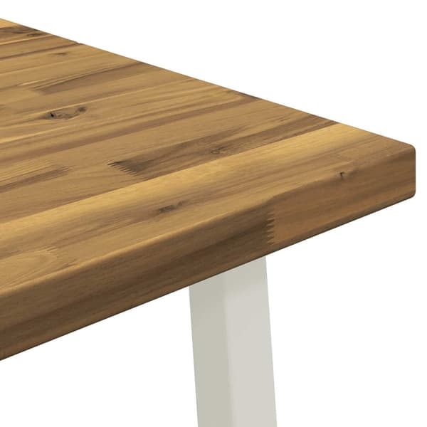 90 x 55 x 75 cm Massivt Akaciaträ Vit Rektangulär