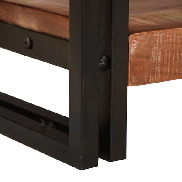 Konsolbord med låda 2 pcs Flerfärgsdesign Solid återvunnen trä