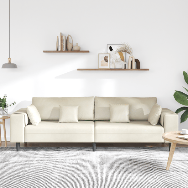 Soffa Kräm 250 x 77 x 76 cm Sammet