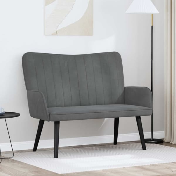 Tvåsitssoffa Mörkgrå 115 x 61 x 87 cm Sammet