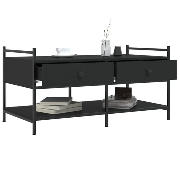 Soffbord svart 99x50x50 cm konstruerat trä