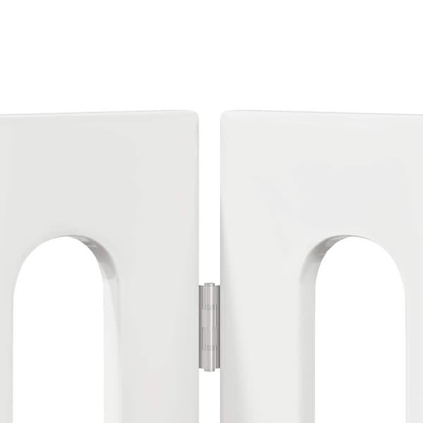 Fällbar husdjursgrind 4 pcs Högblank Vit 201 x 38 x 90 cm