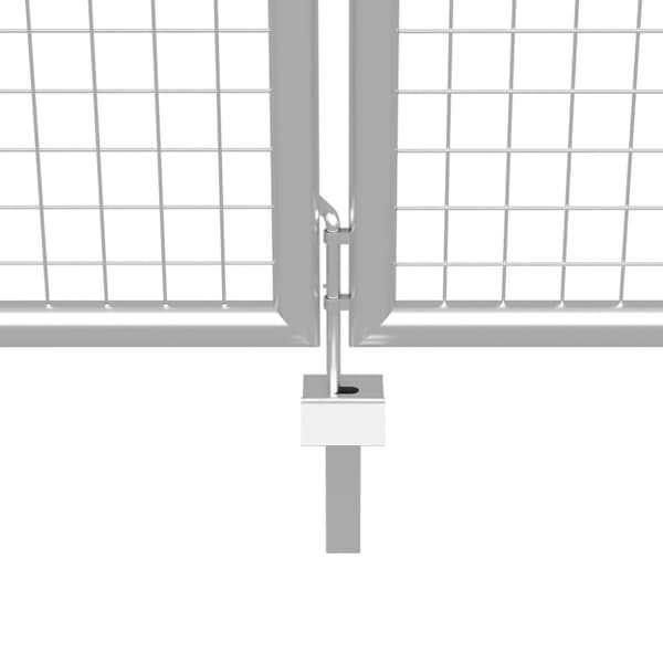 Trädgårdsgrind galvaniserat stål 400x200 cm silver