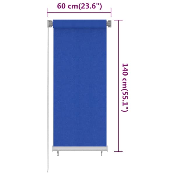 Rullgardin utomhus 60x140 cm blå HDPE