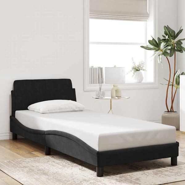 Sängram Dover svart 90x190 cm sammet