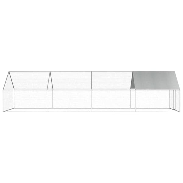 Hönsbur för utomhusbruk 2,75x8x1,92 m galvaniserat stål
